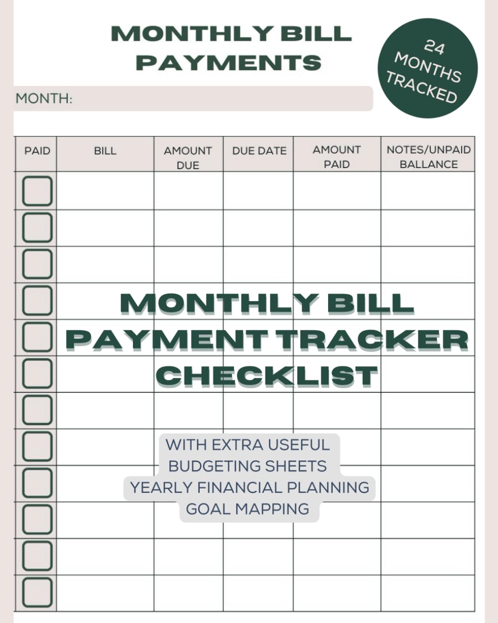ler totalmente MONTHLY BILL PAYMENT TRACKER CHECKLIST: 24-Month Budgeting and Financial Planner with Extra Yearly Goal Mapping (Monthly finance Mastery Series)
