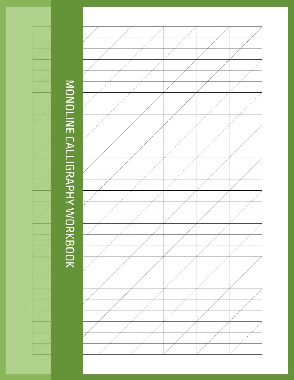 Monoline Calligraphy Workbook: Guided Slanted Grid Paper Pages for Even Stroke Weight, Clean Letter Shapes, Writing Angle Control, Visual Balance for... Artists, Creative Handwriting Designers baixar o livro de graça