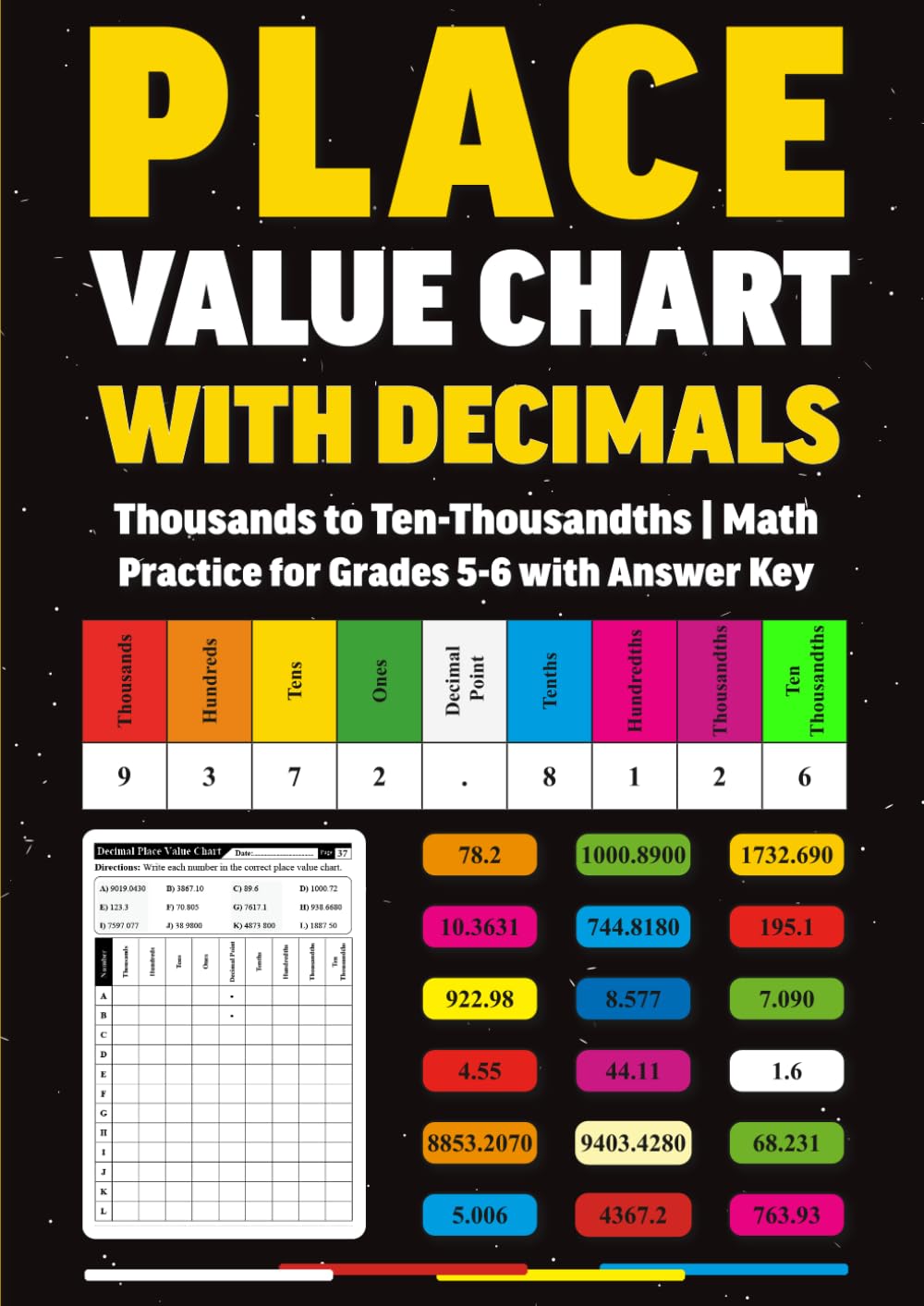 capítulo por capítulo baixar Place Value Chart with Decimals: Thousands to Ten-Thousandths | Math Practice for Grades 5–6 with Answer Key