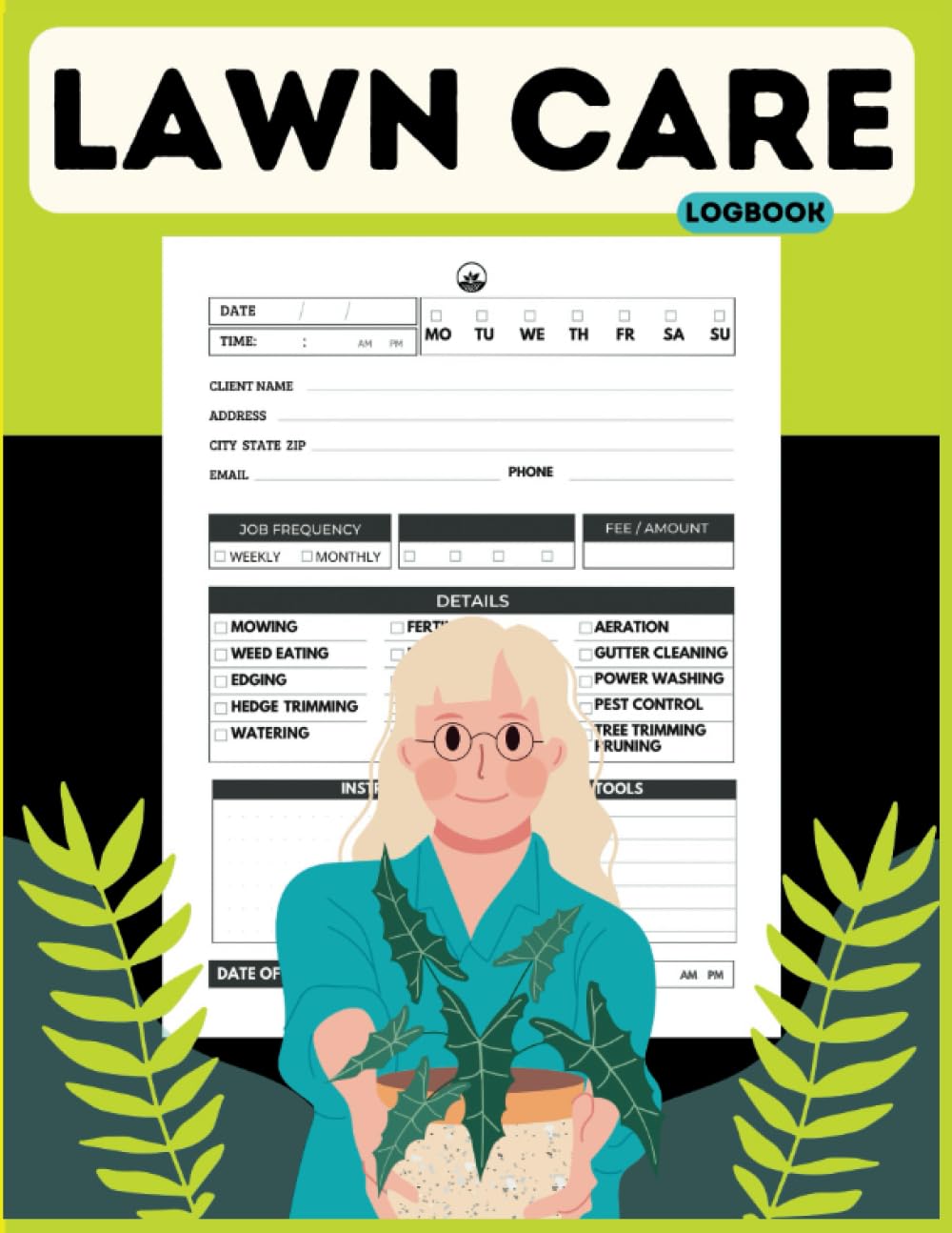 Lawn care client Log book: Scheduling, & Services for Lawn Mowing and Landscaping Appointments baixar livro de graça