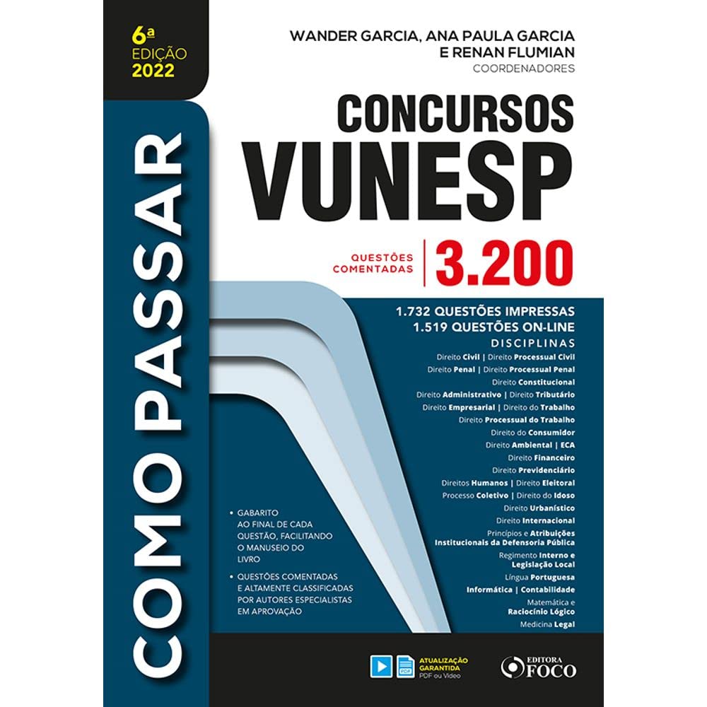 COMO PASSAR EM CONCURSOS DA VUNESP - 3.200 QUESTÕES - 6ª ED -2022 baixar o livro de graça