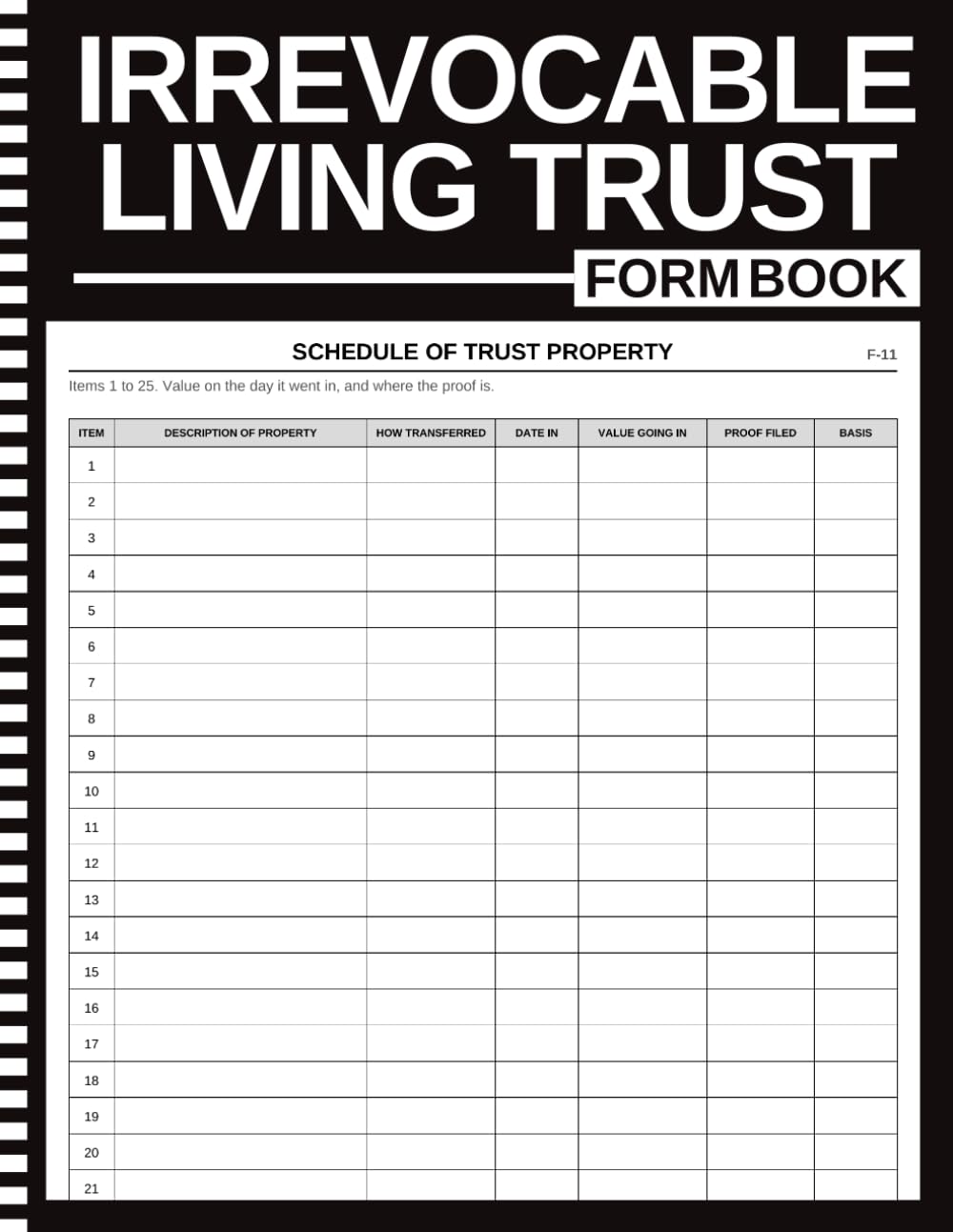 ler totalmente Irrevocable Living Trust Form Book: Trustee's Record and Administration Book | 72 Forms for Funding, Asset Schedules, Contributions, Accounting, Distributions and Tax | 8.5 x 11