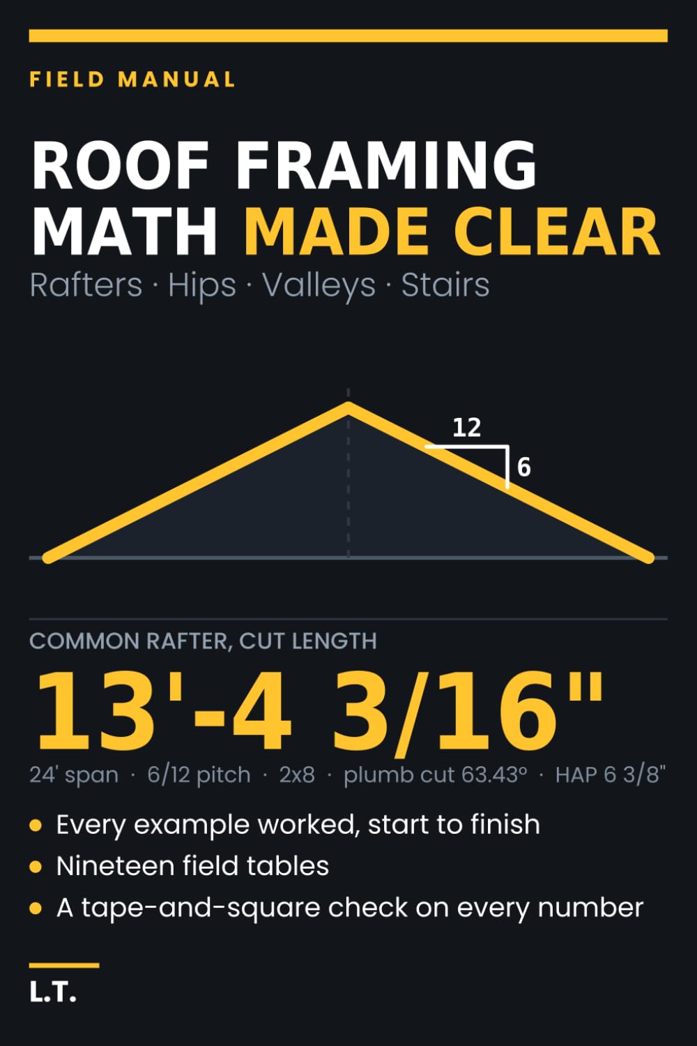 Roof Framing Math Made Clear: Rafters, Hips, Valleys, Jacks and Stair Stringers, Worked Step by Step with the Framing Square, Field Tables, and the Check Behind Every Number baixar livro de graça