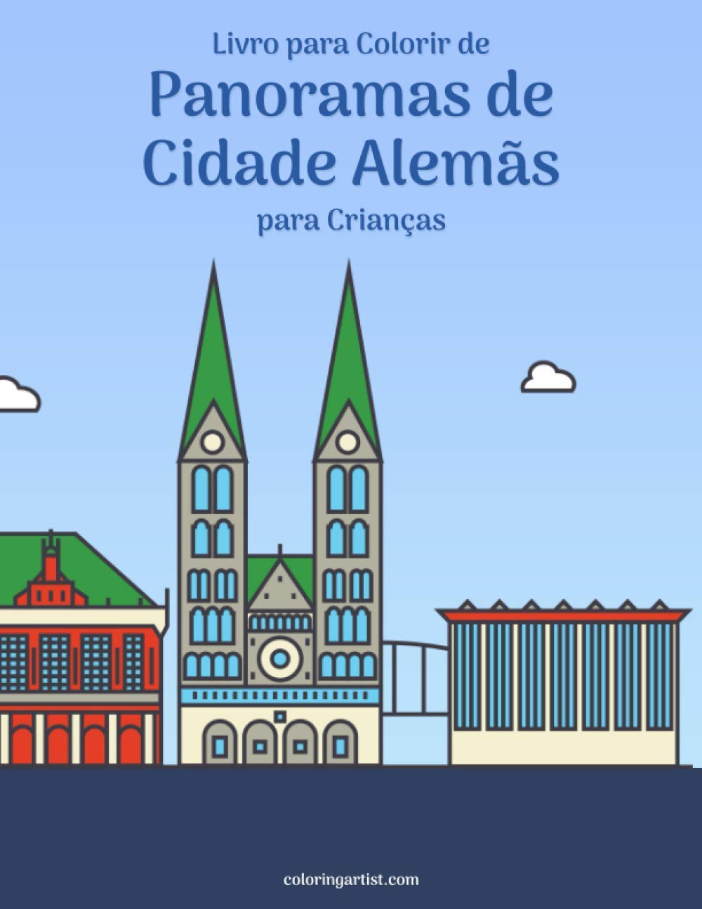 Livro para Colorir de Panoramas de Cidade Alemãs para Crianças: 1