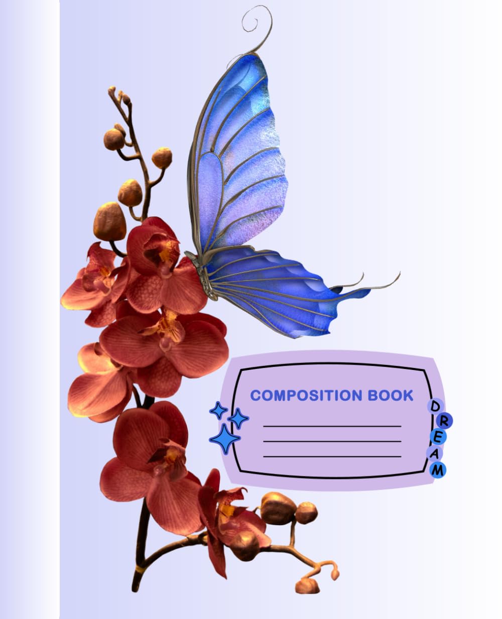 ler totalmente Composition Notebook Wide ruled: Orchid vintage designed | 107 pages | Dimension 7.5" x 9.25"