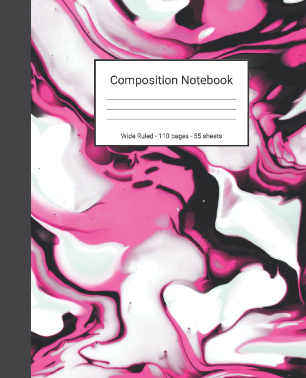 ler totalmente Composition Notebook: Wide Ruled Paper Notebook Journal - Pink And White Liquid Marble - Blank Wide Lined Workbook