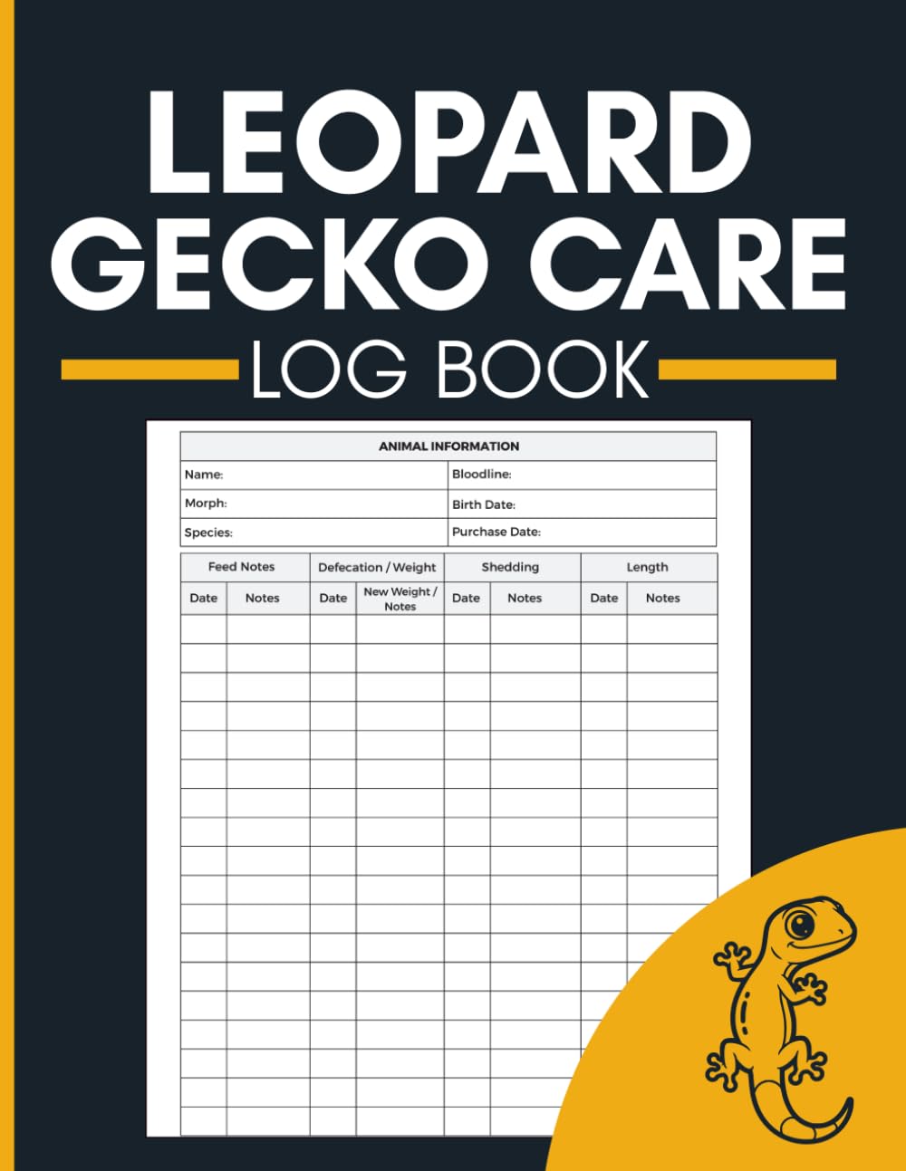 Leopard Gecko Care Log Book: Feeding, Growth, Weight, Shedding and Length Tracking for Reptile Keepers and Pet Owners baixar livro de graça