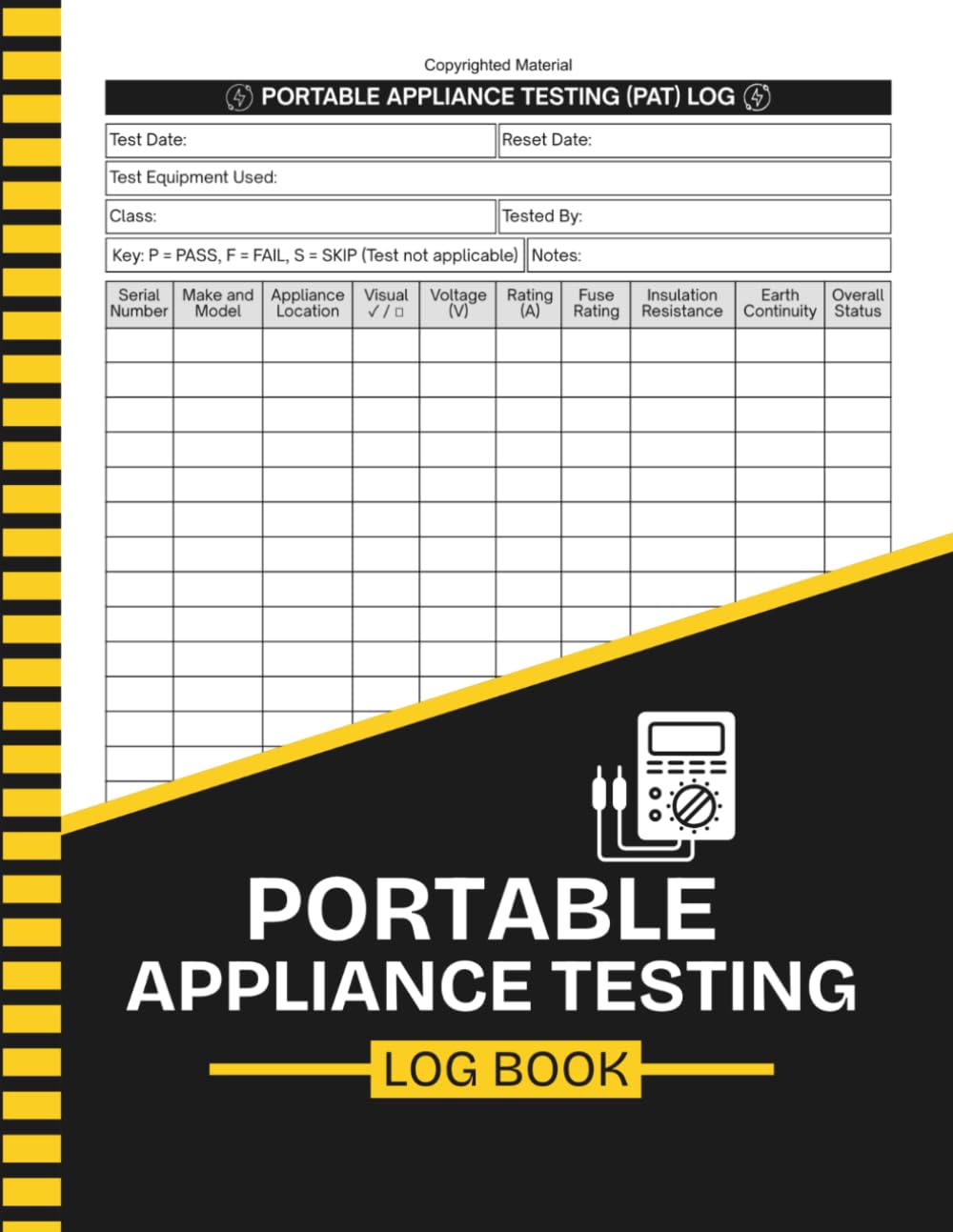 ler totalmente Portable Appliance Testing Log Book: Electrical Equipment Testing Log | Track Visual Inspections, Earth Continuity, Insulation Resistance and... | Large Print 8.5" x 11" Inches, 110 pages