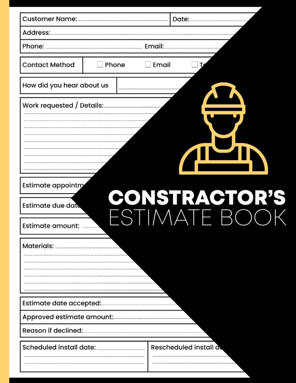 ler totalmente Estimate Book Contractor: Job Estimate Quote Record Book With Client Contact Log & Dot Diagram Sheets For Taking Measurements & Inspection Notes | Contractor Notebook Organizer for Projects