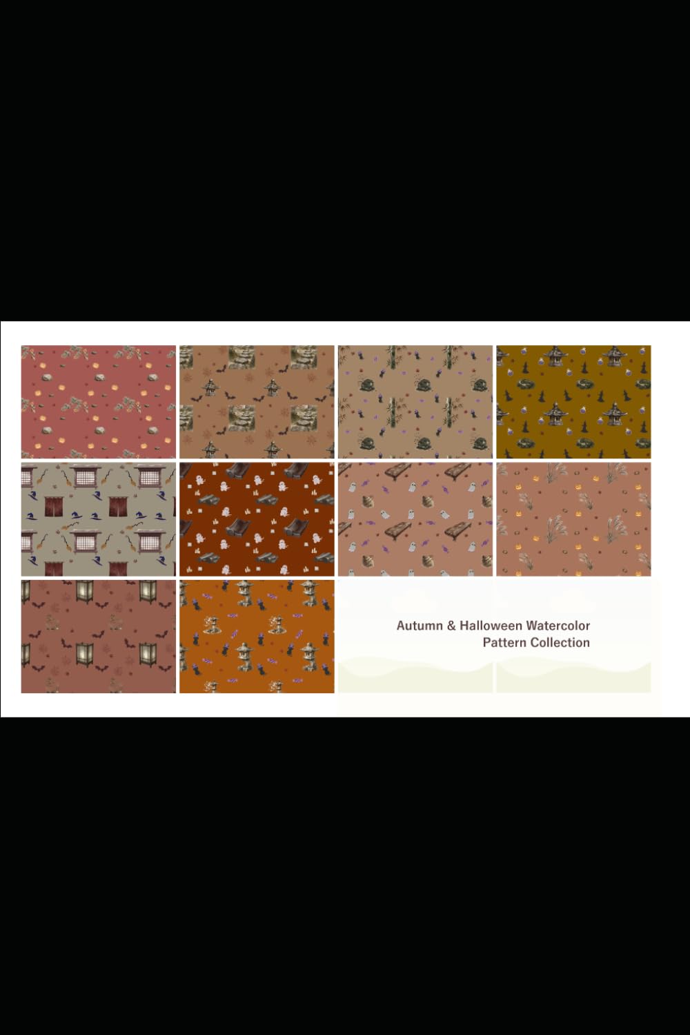 Autumn & Halloween Watercolor Pattern Collection: Blending Kyoto’s Autumn Calm with Enchanting Halloween Spirits (Japanese Garden Watercolor Pattern Series) baixar o livro de graça