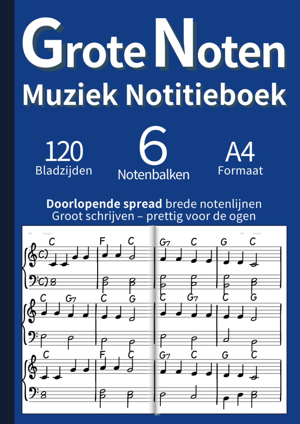 Grote Notenlijnen Muziek Notitieboek: Extra Brede & Dubbele Notenbalken | Voor Senioren, Beginners, Visueel Gehandicapten | Groot Notenschrift voor... & Write Music Manuscript) (Dutch Edition) baixar o livro de graça