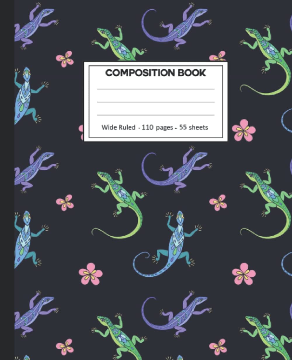 ler totalmente Composition Notebook: College Ruled: 110+ Lined Pages Writing Journal: Lizards on White.