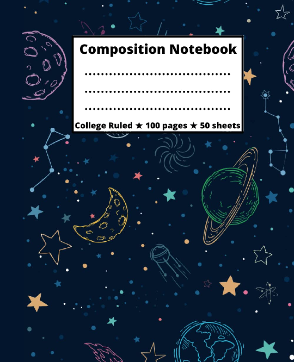 Composition Notebook: Seamless Space Composition Notebook College Ruled For School, Students, Kindergarten or Adults, 100 Pages - Size 7,5 X 9,25 baixar livro de graça