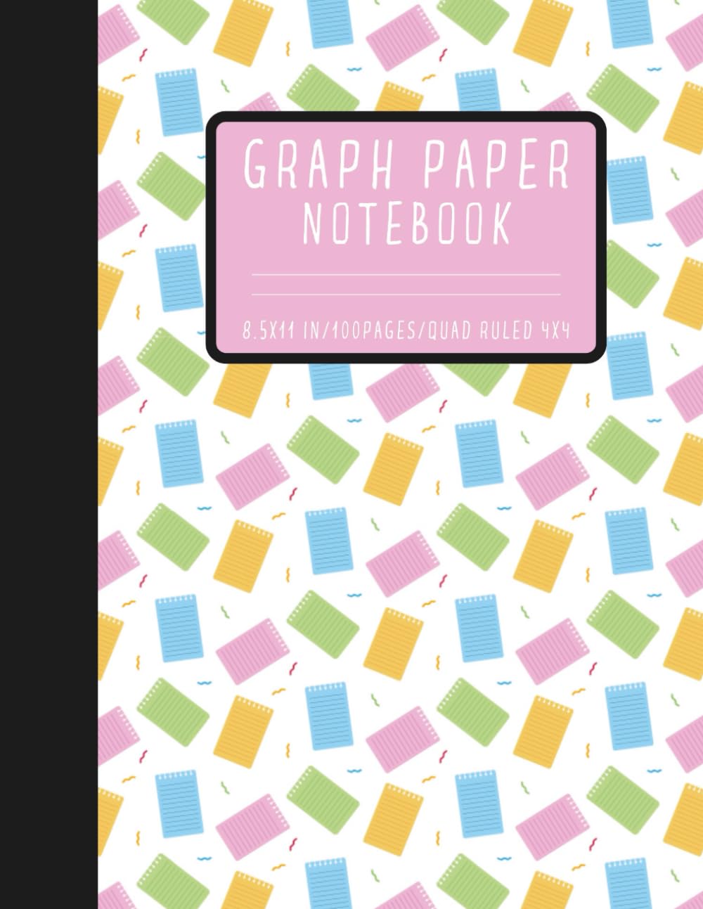 Graph Paper Notebook: 4x4 Quad Ruled Composition Book 8.5 x 11 Inches, Cute Pastel Grid Notebook for Girls, Students, and Teaches: 100 Pages (4 squares per inch)