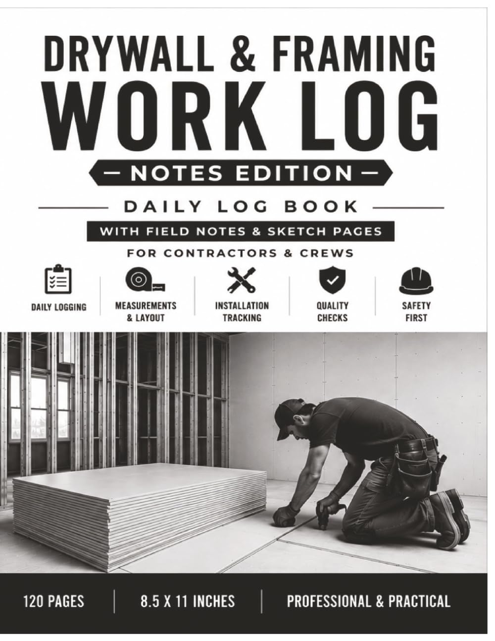 Drywall and Framing Work Log - Notes Edition: Daily Log Book with Field Notes and Sketch Pages for Contractors and Crews baixar o livro de graça