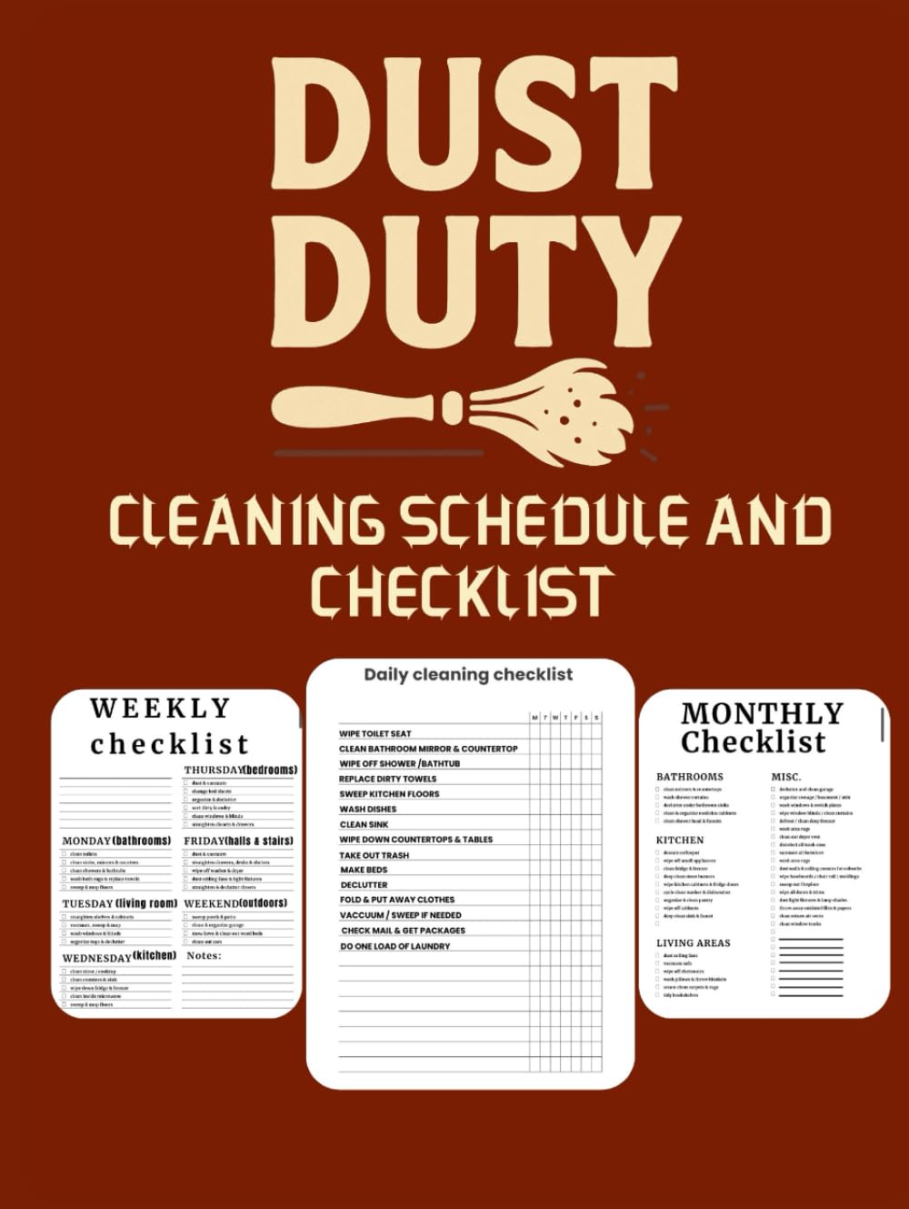 DUST DUTY | Cleaning Schedule and Checklist: Daily Weekly and Monthly Household Cleaning Schedule, Housekeeping Checklist Planner, and Organizer ( 108 Pages "8.5X11" Inches ) (Old School Trackers) baixar o livro de graça