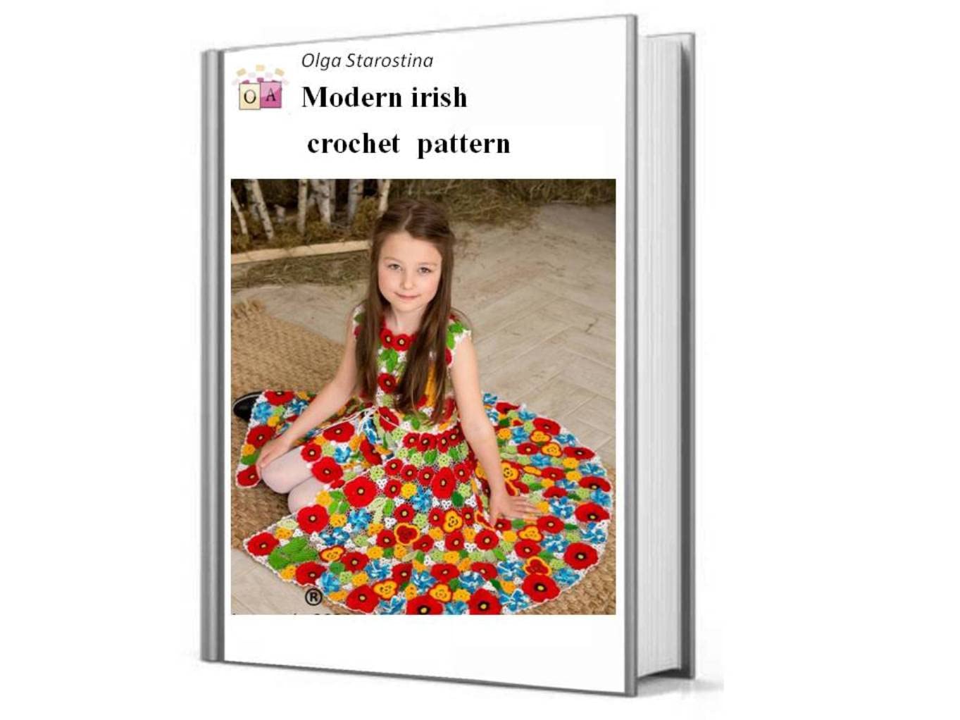 Bright dress for girls crochet pattern (Modern Irish Crochet Lace Pattern) (English Edition)
