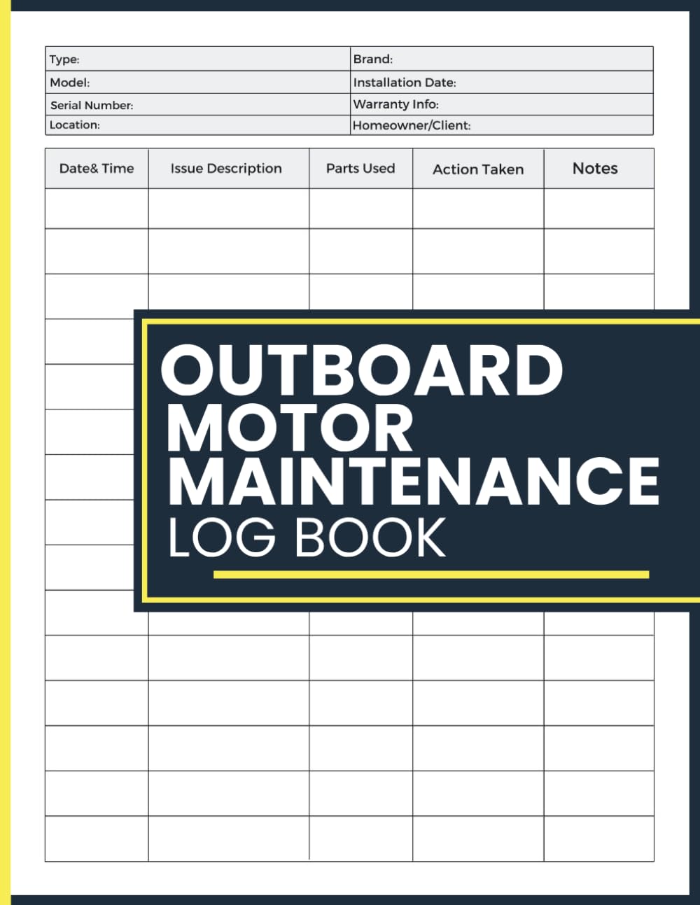 ler totalmente Outboard Motor Maintenance Log Book: Service history tracker, engine hour records, repair details, parts usage, scheduled upkeep for boat owners, captains, marine technicians