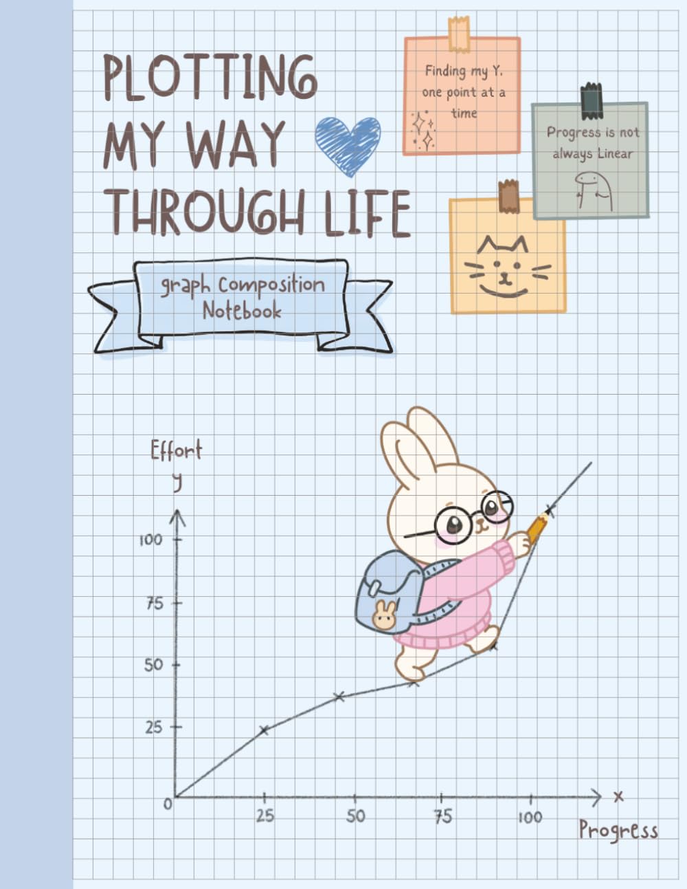 ler totalmente Graph Paper Composition Notebook: Plotting My Way Through Life – Cute Blue Grid Paper Notebook: 4x4 Quad Ruled Grid Paper for Math, Science, Engineering, Drawing, Doodling & Notes | 8.5 x 11 Inches