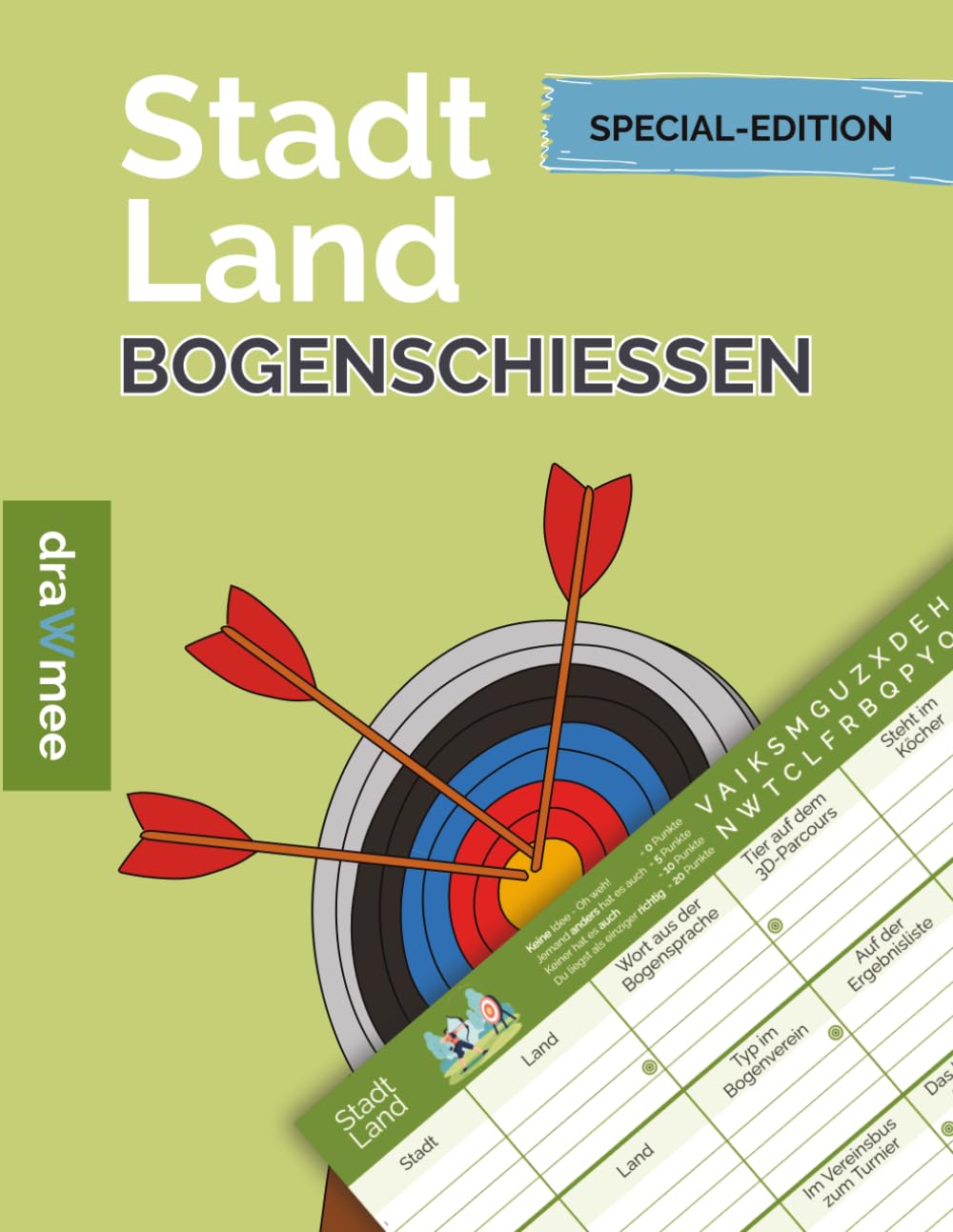 ler totalmente Stadt Land Bogenschießen: Quiz Geschenk für Parcours und Verein: Spielblock mit 35 Blatt Din-A4 (Seiten zum Ausschneiden) (German Edition)