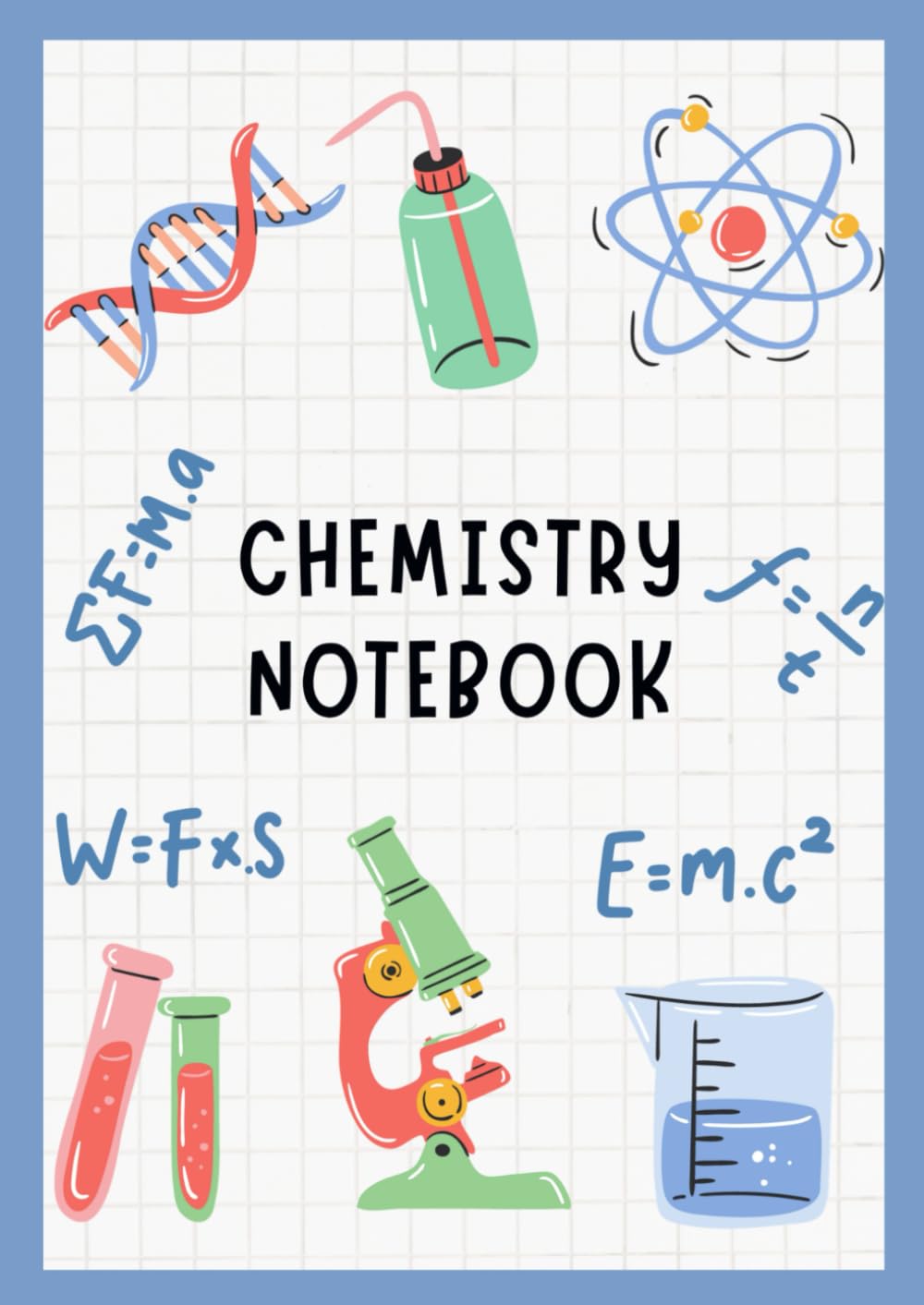 Chemistry notebook: Notebook with 200 pages of squareds(0.5 cm) for sciences - chemistry design
