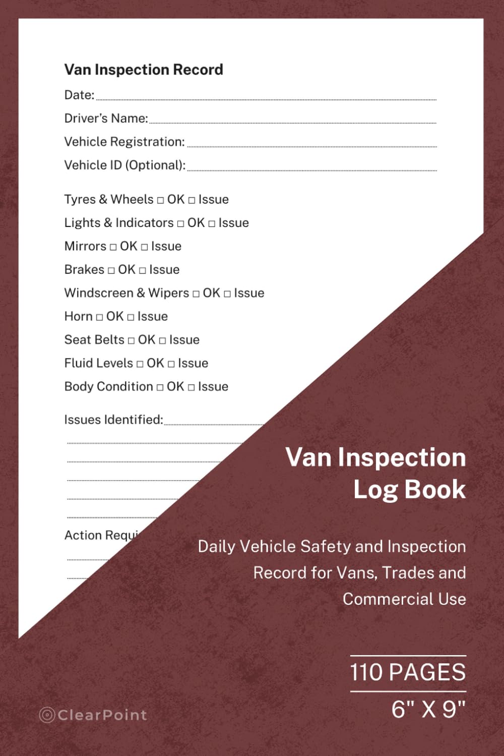 capítulo por capítulo baixar Van Inspection Log Book: Daily Vehicle Safety and Inspection Record for Vans, Trades and Commercial Use | 110 Pages | 6 × 9 Format: Van Safety Check Log for Drivers, Trades and Business Vehicles