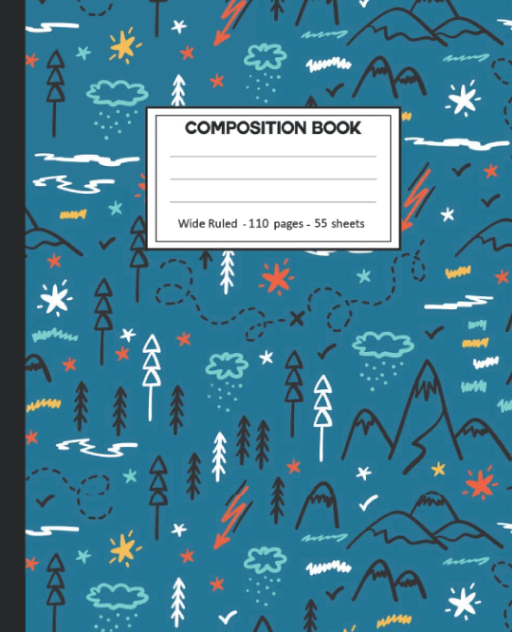 Composition Notebook: College Ruled: 110+ Lined Pages Writing Journal: Hiking on White. baixar livro de graça