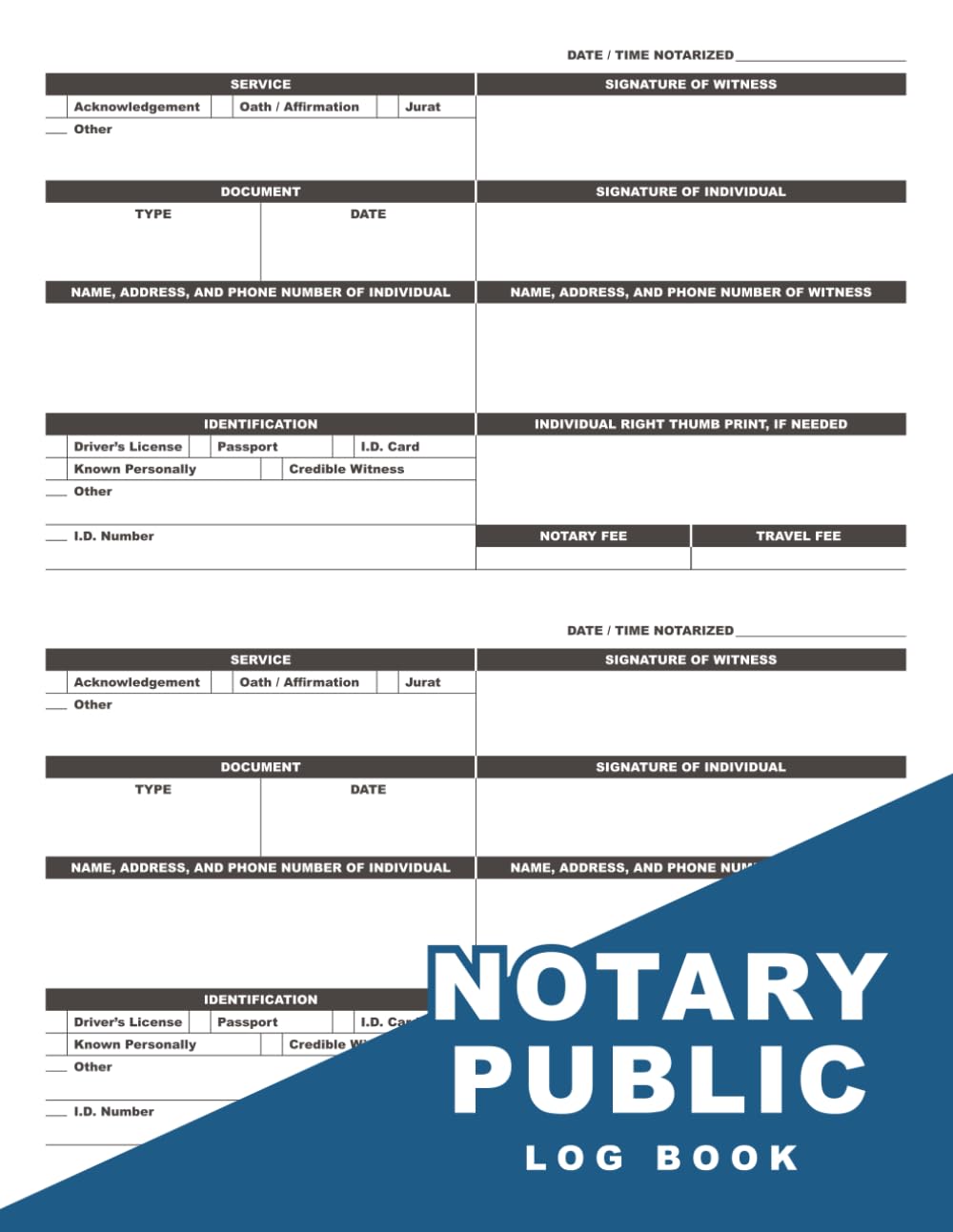 Simple Notary Public Log Book - 108 pages (8.5" x 11" Inches) baixar o livro de graça