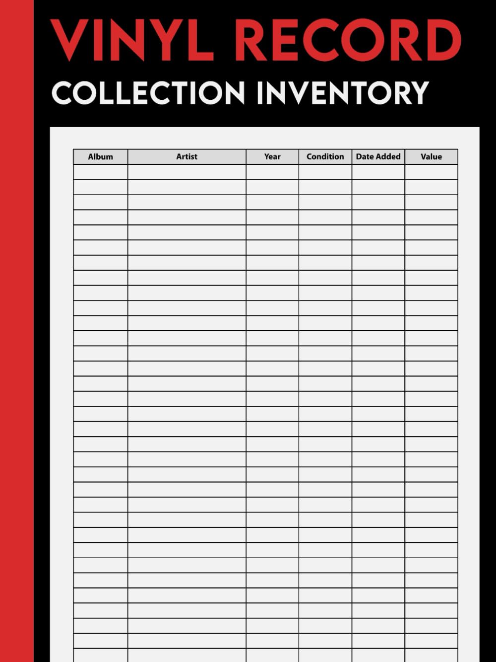 ler totalmente Vinyl Record Collection Inventory: Inventory Book Ideal for Music Albums Collectors.