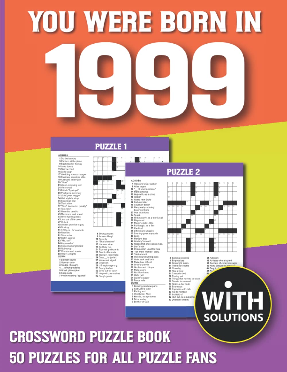 ler totalmente You Were Born In 1999: Crossword Puzzle Book: Crossword Puzzle Book For Adults & Seniors With Solution