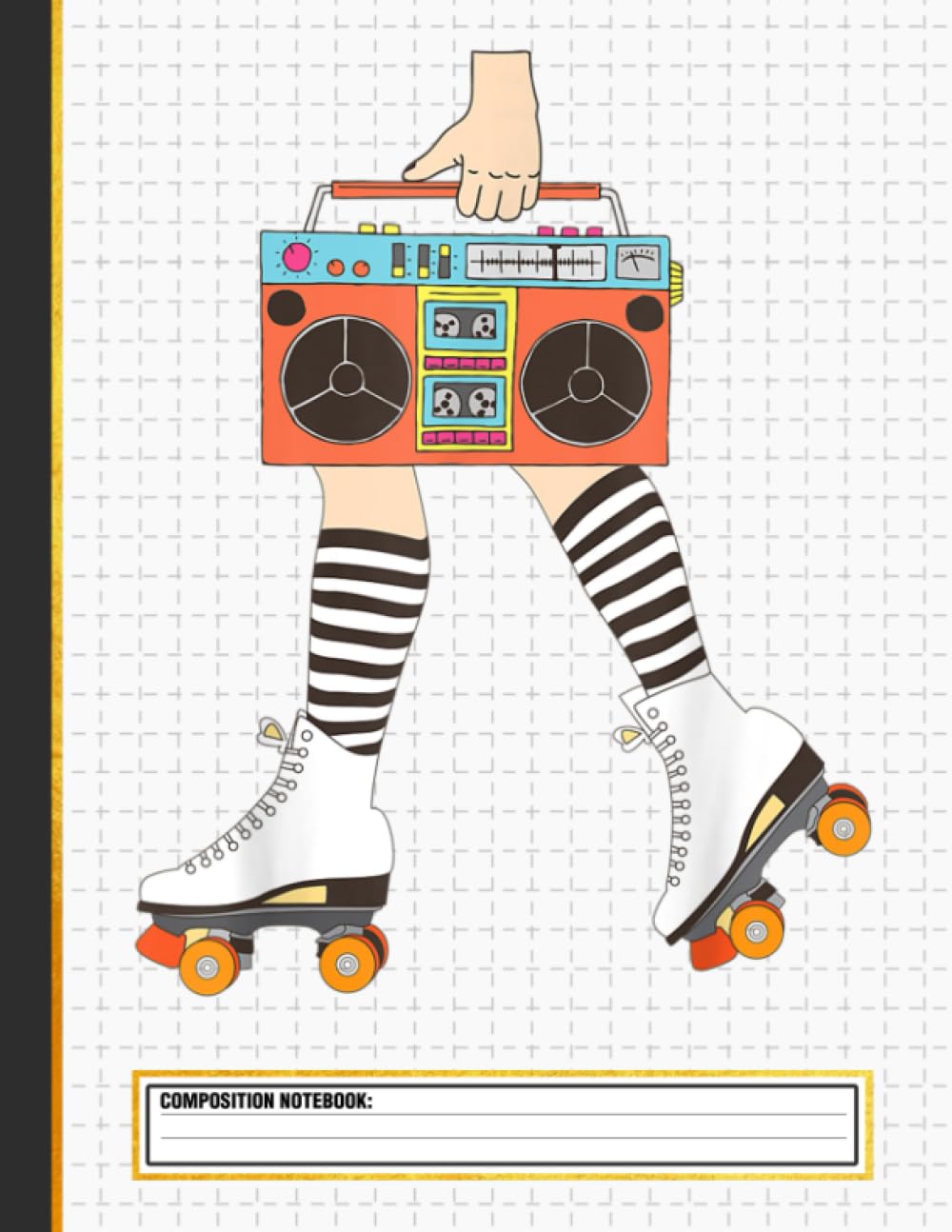 ler totalmente Roller Skating Retro Vintage Roller Derby Roller Skater Composition Notebook