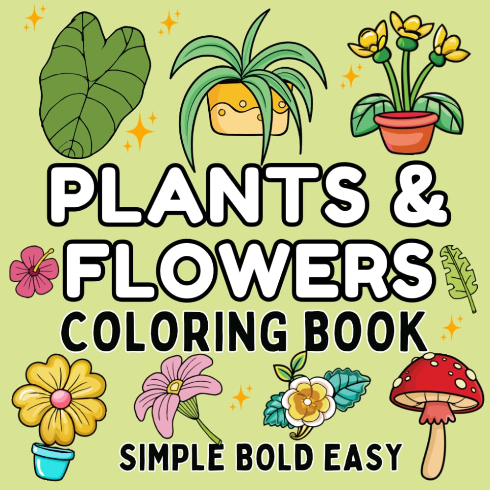 Bold and Easy Flowers & Plants Coloring Book: Big Simple and Relaxing Designs Featuring Nature-Themed Illustrations for Adults, Seniors, and Kids baixar livro de graça