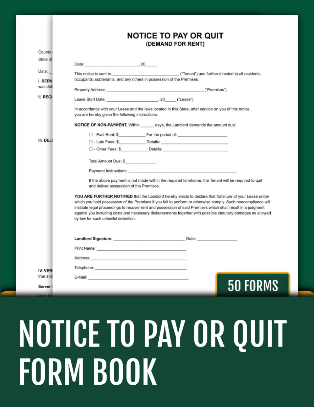 Notice to Pay or Quit Forms Book: 50 Ready-to-Use Templates with Affidavit of Service | 8.5 x 11 inches. baixar livro de graça