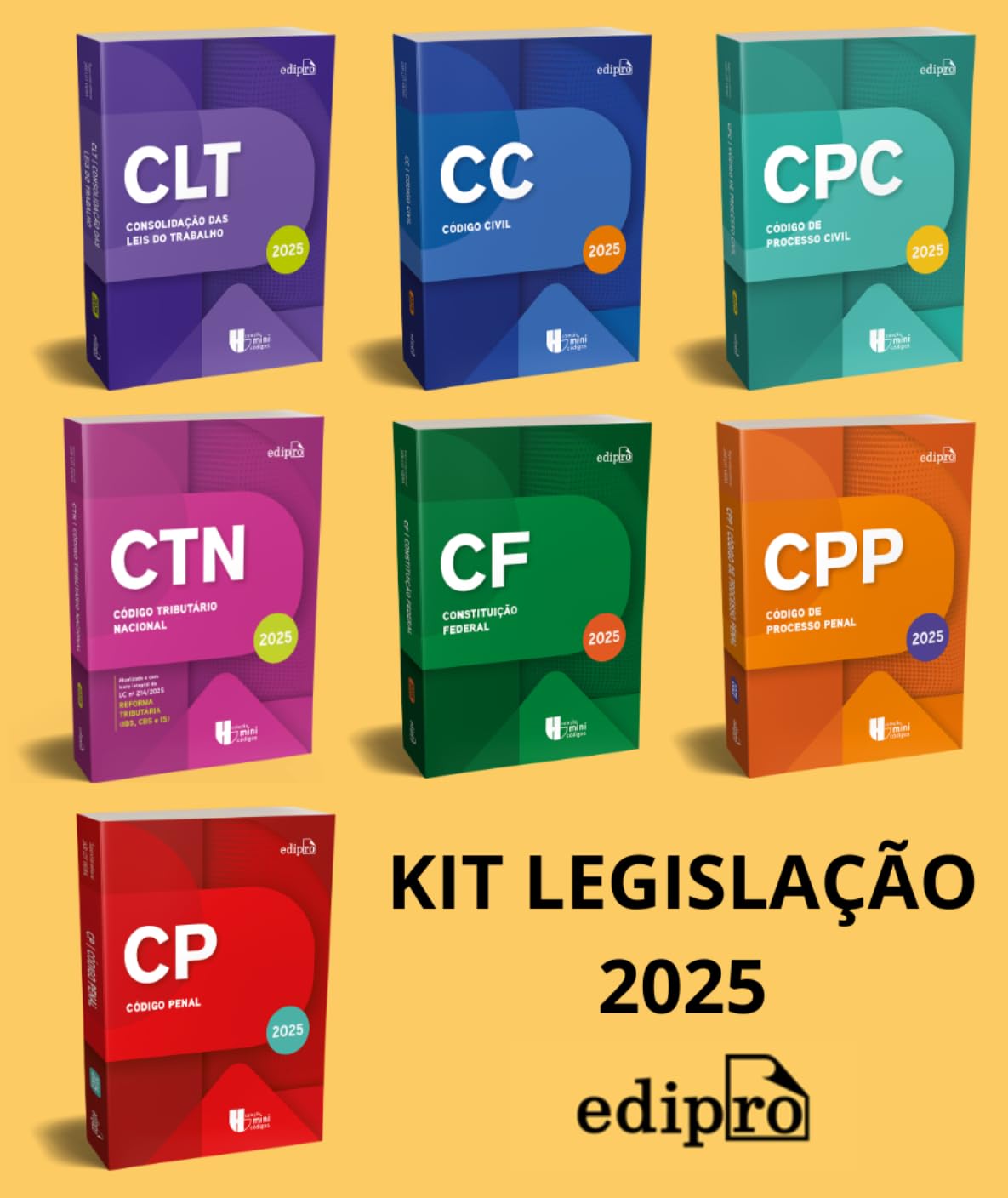 KIT COLEÇÃO LEGISLAÇÃO 2025 – Constituição Federal 2025 + CLT 2025 + Código Civil 2025 + Código de Processo Civil 2025 + Código Penal 2025 + Código de Processo Penal 2025 + Código Tributário 2025