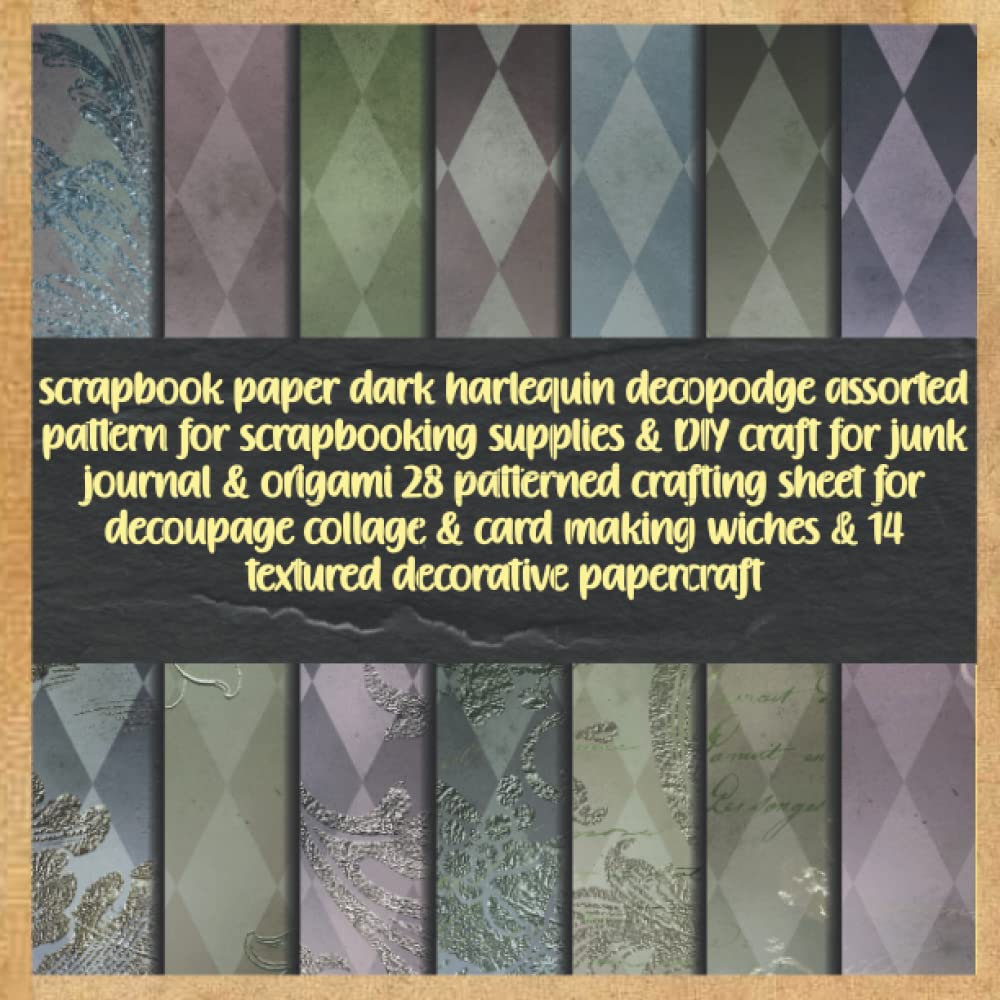 scrapbook paper dark harlequin decopodge assorted pattern for scrapbooking supplies & DIY craft for junk journal & origami 28 patterned crafting sheet... decorative papercraft: tea party deco baixar o livro de graça