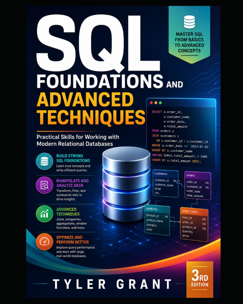 ler totalmente SQL Foundations and Advanced Techniques: Practical Skills for Working with Modern Relational Databases