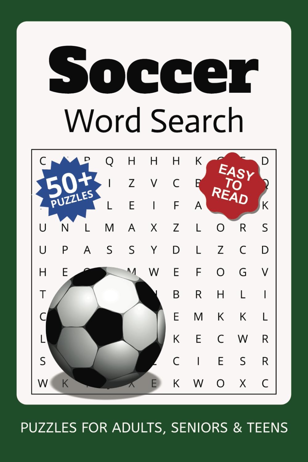 ler totalmente Soccer Word Search Puzzle Book: Words Searches with Easy to Read Print about Football, 5 a Side, premiership & More | 6x9 inches, 110 pages | 50+... Gift for Vacations, holidays and free times