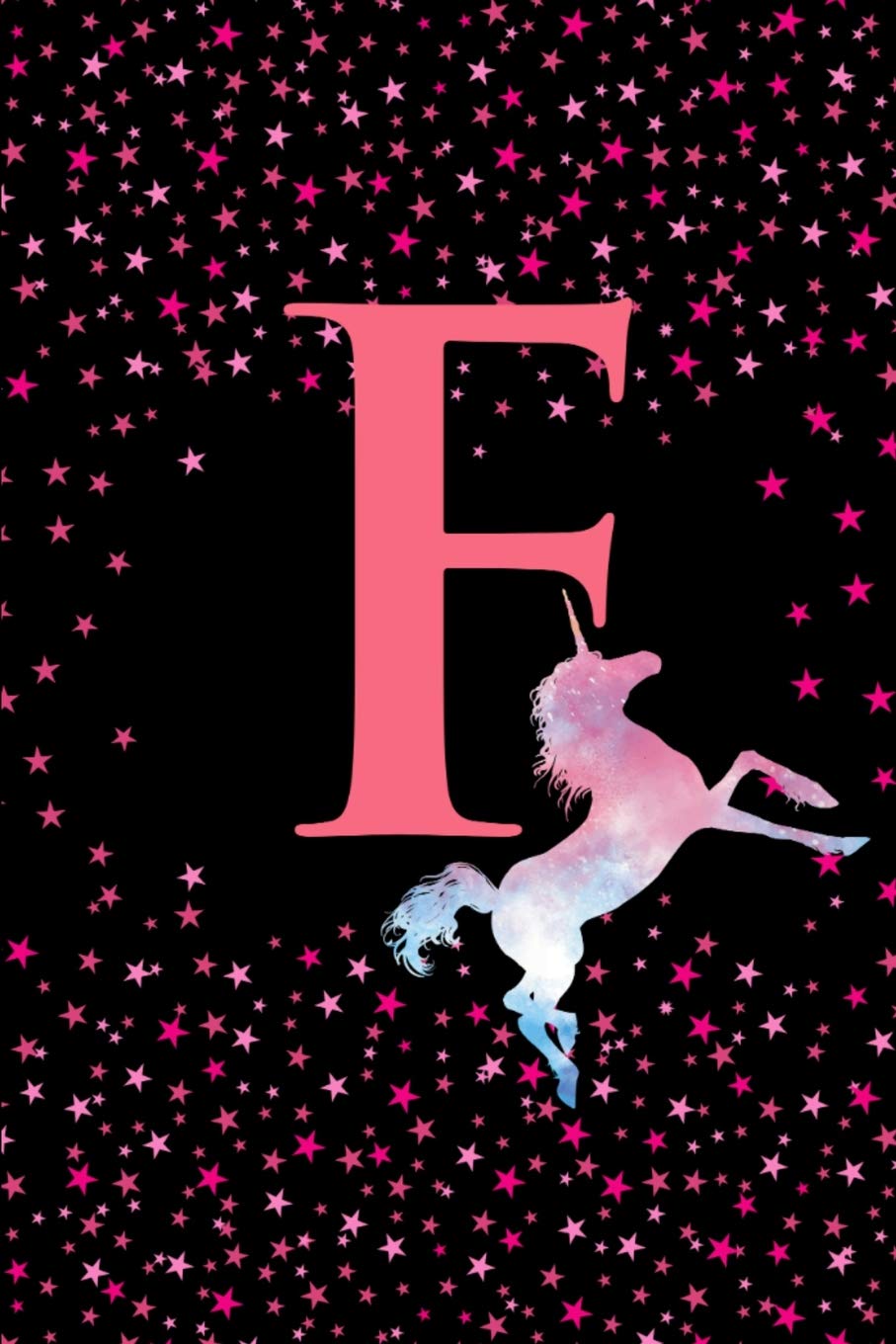 F: Letter F Monogram Watercolor Unicorn Notebook & Journal