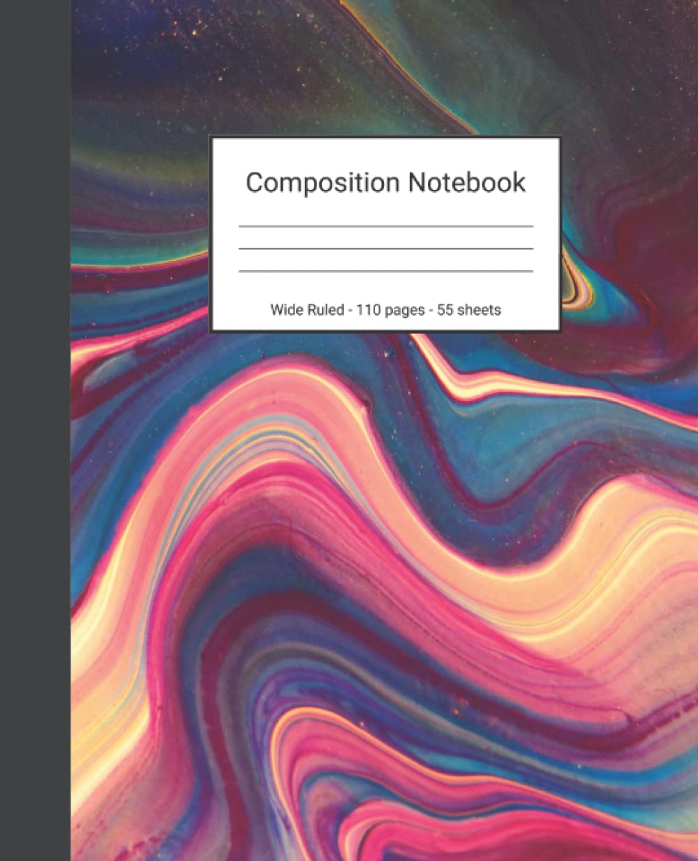 ler totalmente Composition Notebook: Wide Ruled Paper Notebook Journal - Red Pink And Blue Liquid Marble - Blank Wide Lined Workbook