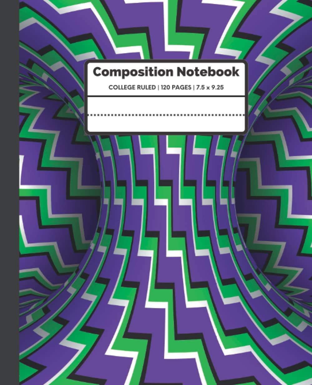 ler totalmente Composition Notebook: Green and Purple Vertical Zigzag Optical Illusion | College Ruled, 120 pages | Perfect for Kids, Teens, Adults, Students, and Teachers