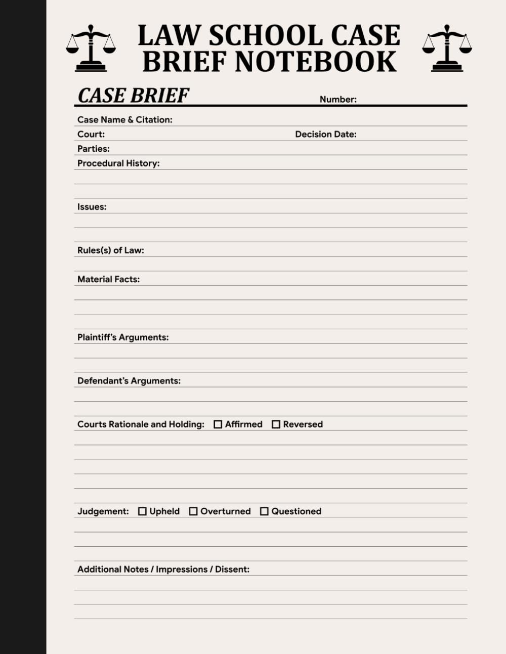 capítulo por capítulo baixar Law School Case Brief Notebook: Case Brief for Law Students