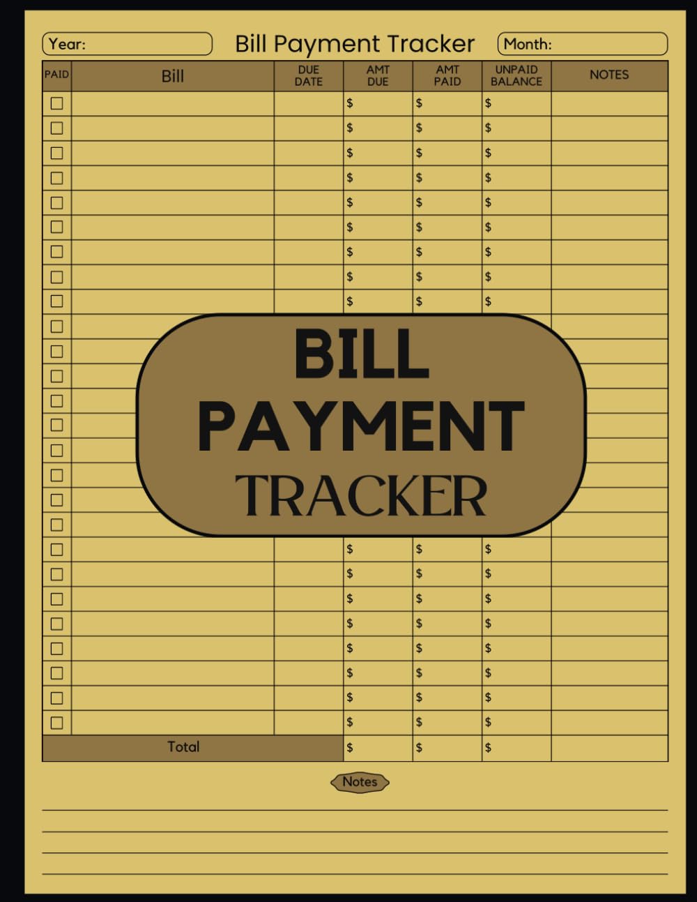 ler totalmente Bill Payment Tracker: Monthly Bill Payment Planner Notebook To Track your Personal Expenses, Payments Checklist Organizer, 120 Pages (8.5" x 11" Inches)