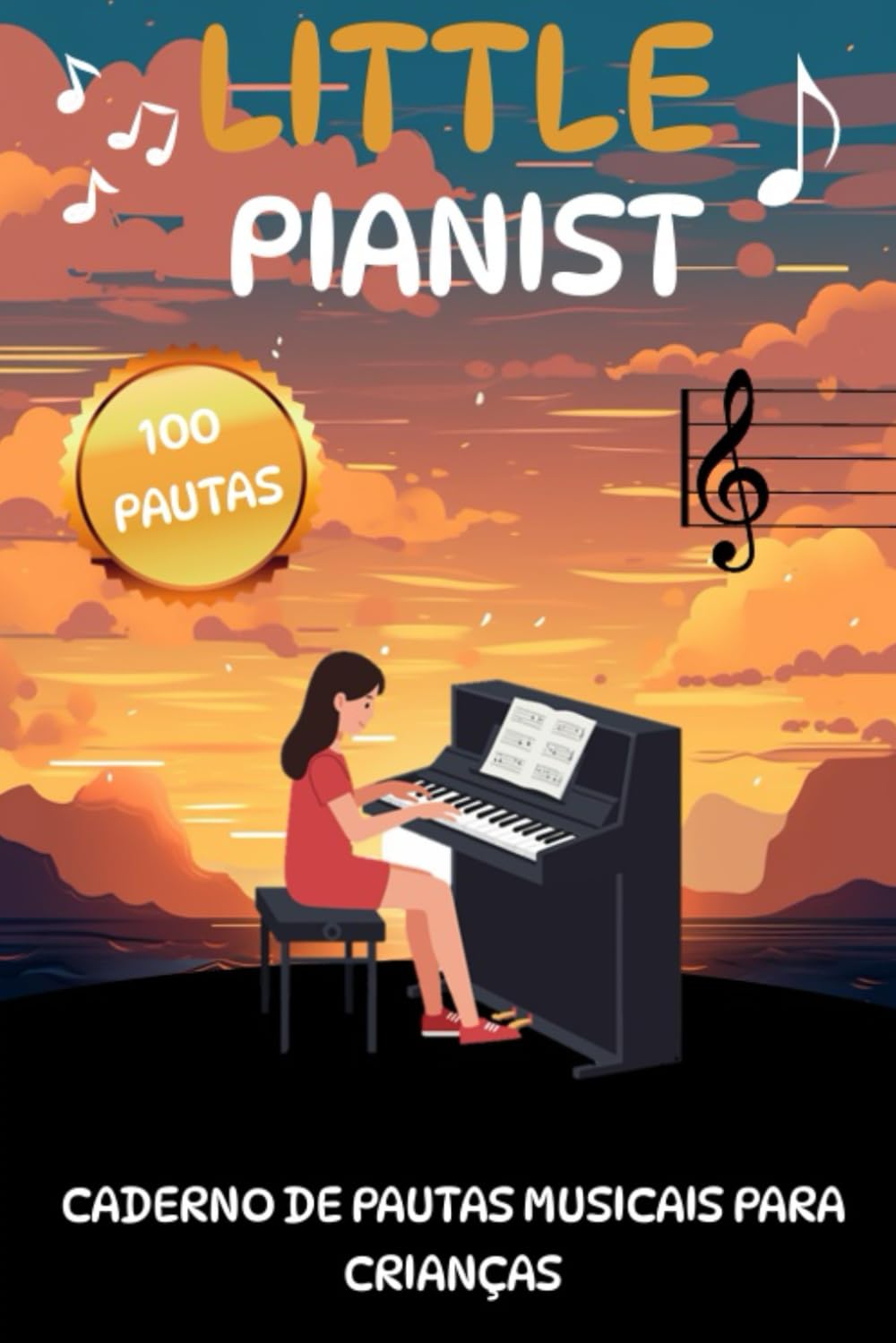 Caderno de Pautas Musicais para Crianças: Livro de pautas musicais para crianças, folhas musicais, divertido, educativo, criativo | 15,24 x 22,86 cm, 100 folhas | 100 pautas (Portuguese Edition) baixar o livro de graça