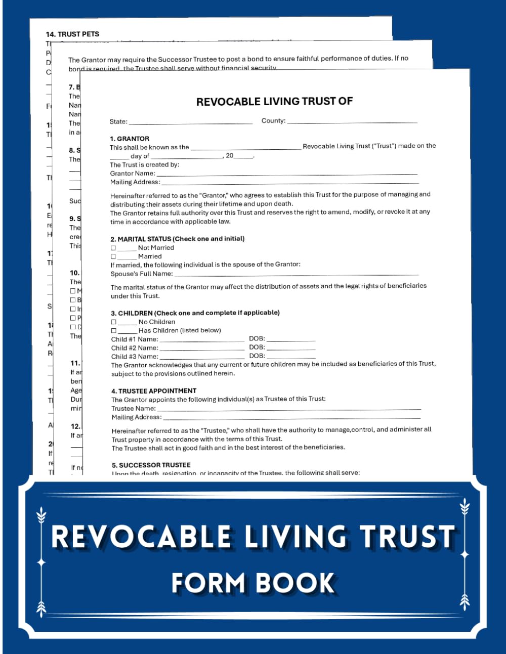 Revocable Living Trust Form Book: Estate Planning Organizer with Fillable Templates | Trust Workbook & Property Schedule baixar livro de graça