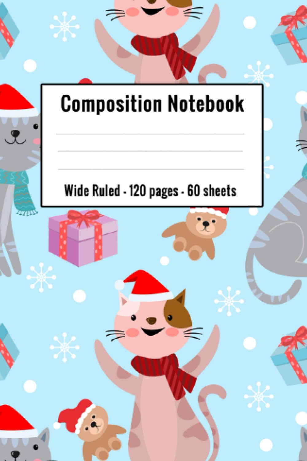 ler totalmente cat composition notebook wide ruled: Kawaii Kitty Cat Wide Ruled Lined Journal | (Composition Book, Journal) (6 x 9)