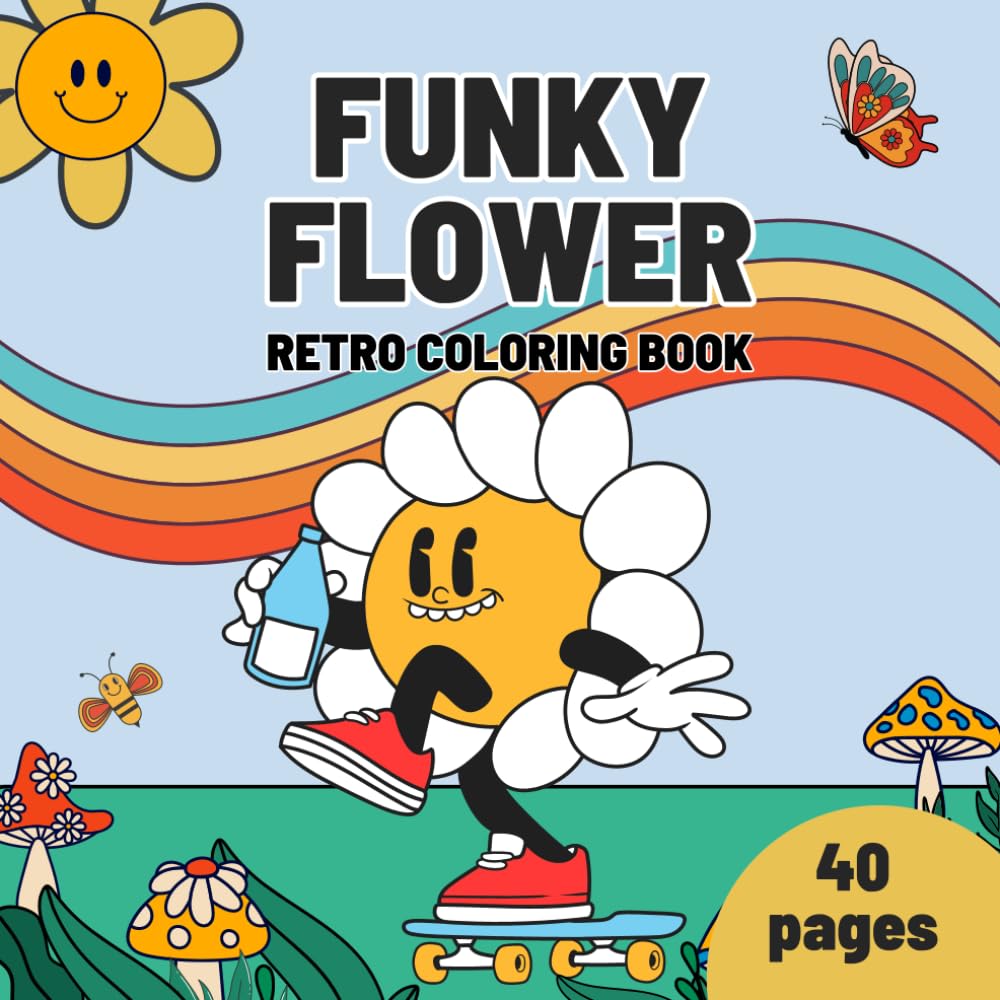 FUNKY FLOWER: Retro Coloring Book for adults and teens baixar livro de graça