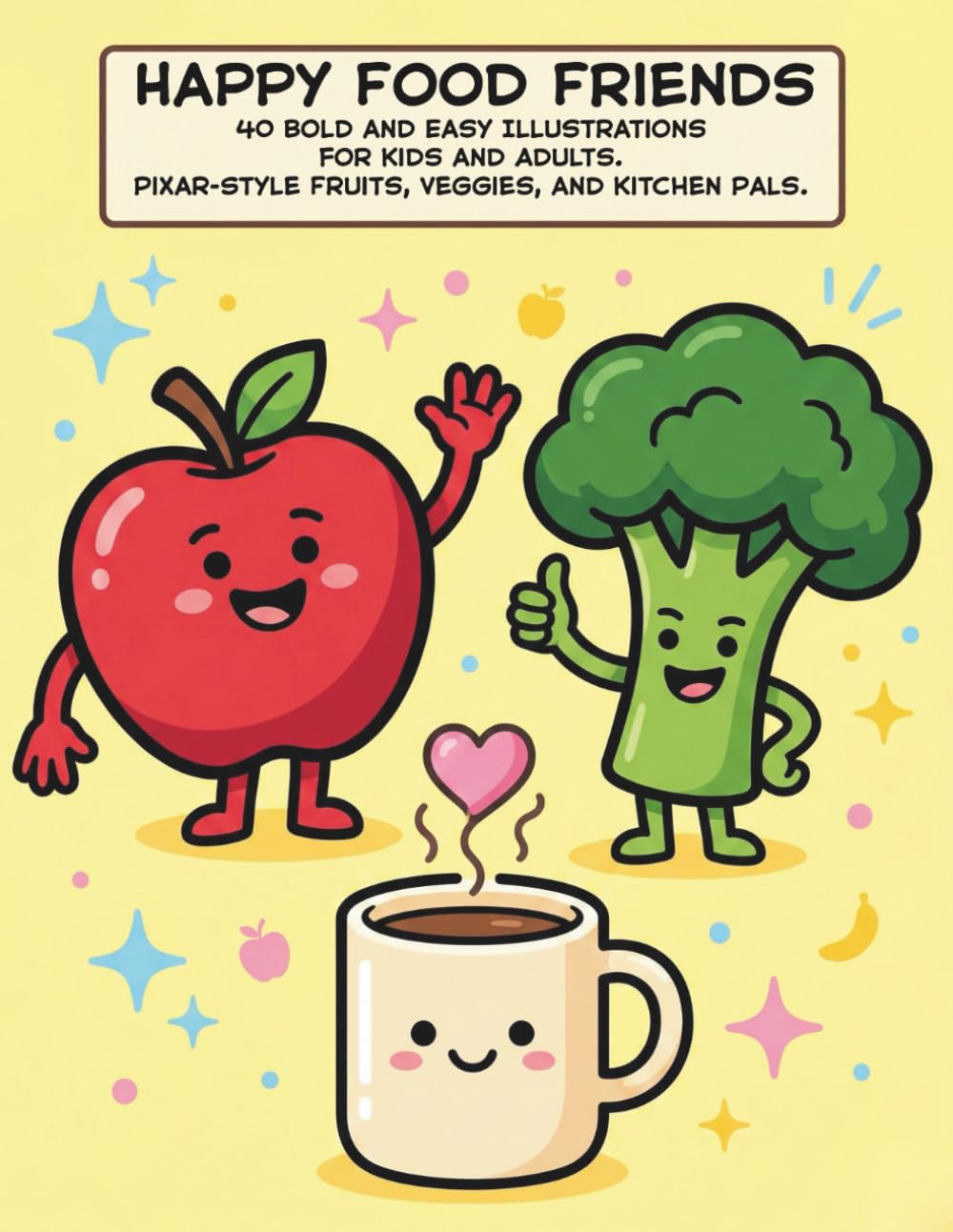 capítulo por capítulo baixar HAPPY FOOD FRIENDS: 40 Bold and Easy Illustrations for Kids and Adults. Pixar-Style Fruits, Veggies, and Kitchen Pals.
