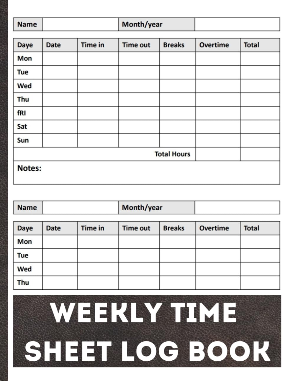 Weekly Time Sheet Log Book: employee work hours record | Weekly Employee Timesheet | Work Hours and Attendance | Records employee attendance Logs |... managing employee work schedules efficiently baixar o livro de graça