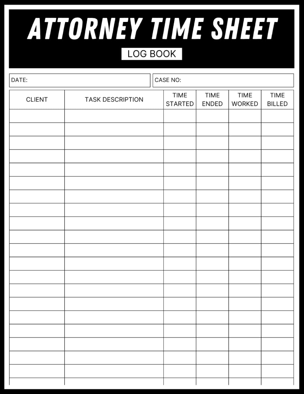 Attorney Time Sheet Log Book baixar livro de graça