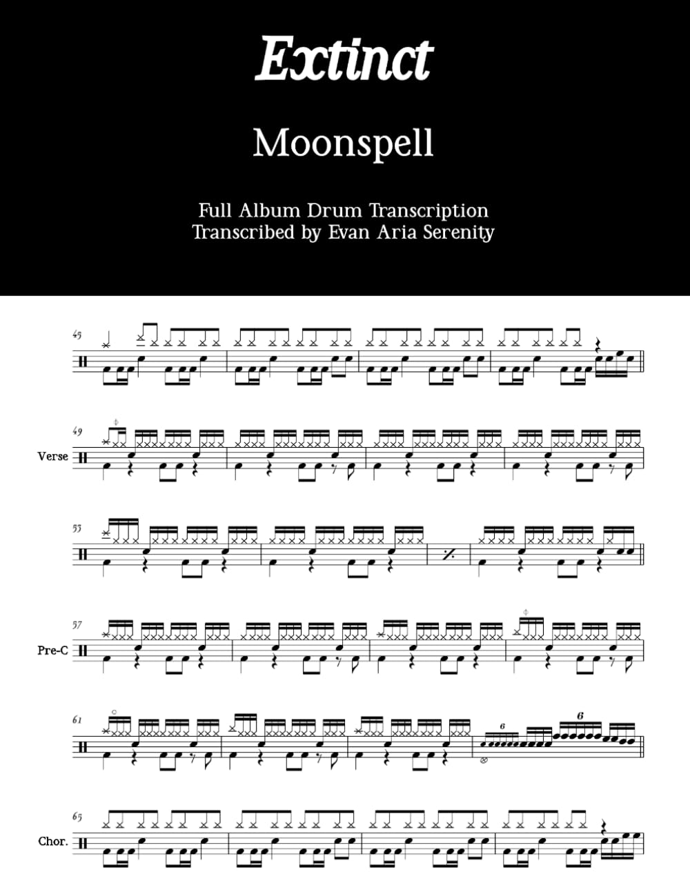 ler totalmente Moonspell - Extinct: Full Album Drum Transcription (JDS Drum Transcription Books)